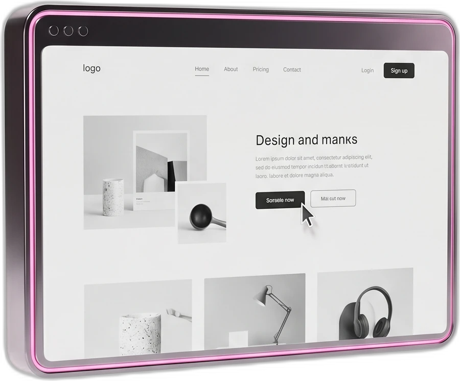Browser-Mockup einer konversionsstarken Website